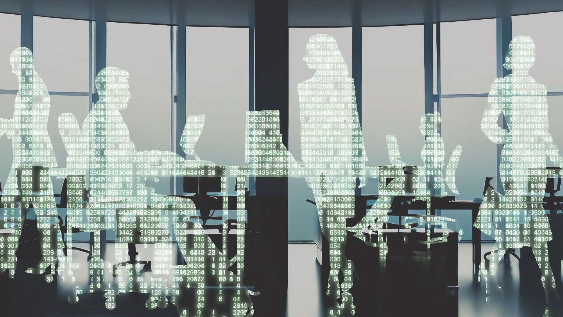 Office workers replaced by AI.